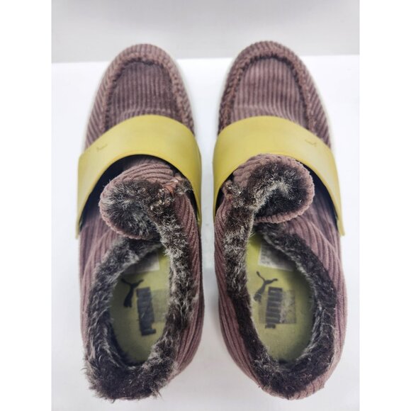 Puma El Roo Men's Size 11 USA Dark Brown Green Athletic Walking Shoes Corduroy - Picture 4 of 12